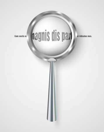 magnifying glass with increased lettersのイラスト素材
