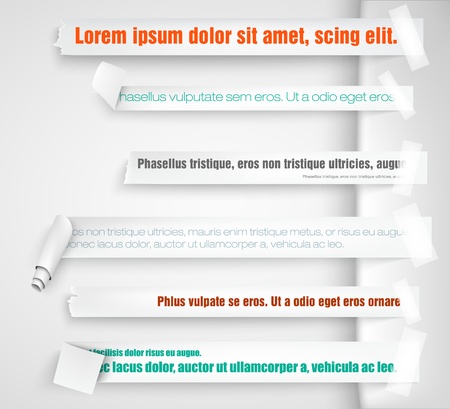 paper bookmarks for text piecesのイラスト素材