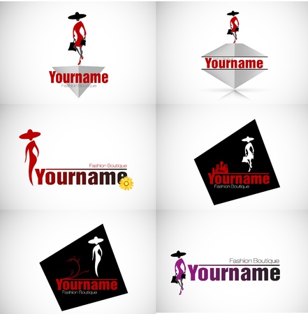 set of logos for stylish clothes for men and womenのイラスト素材