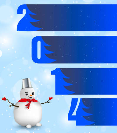 Happy New Year 2014 vector cardのイラスト素材