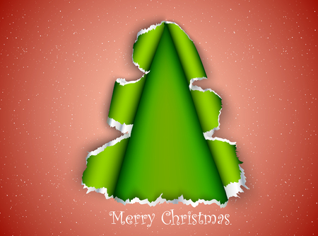 Christmas tree made of torn paperのイラスト素材