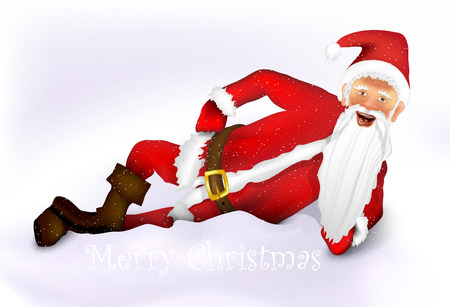 Santa Claus in the snowのイラスト素材