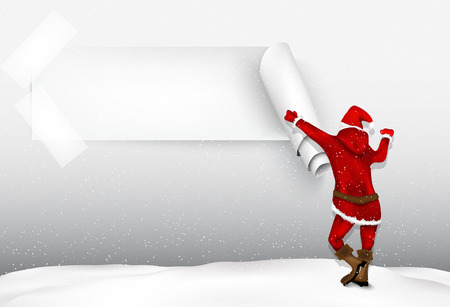 Santa Claus with a sign for textのイラスト素材