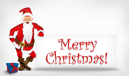 Santa Claus with a sign for textのイラスト素材