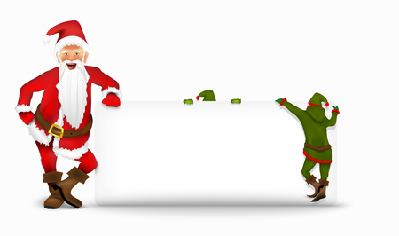 Santa Claus with his elvesのイラスト素材