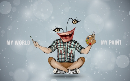 The man with the lips and colorsのイラスト素材