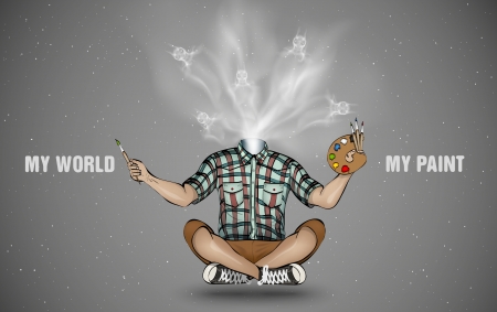 The man with the soul and paintsのイラスト素材