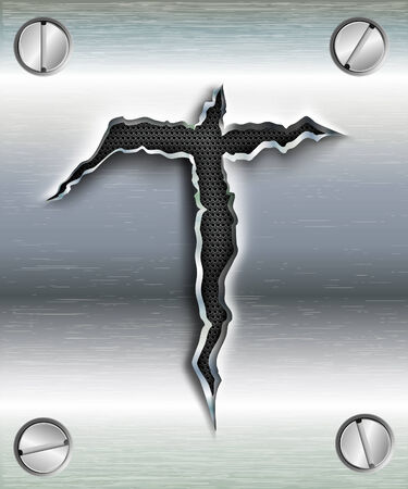 letter T cut out in metalのイラスト素材