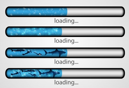loading bar  water and fishのイラスト素材