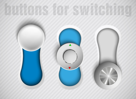 Set of vector buttons switchのイラスト素材