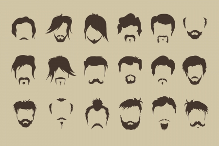 Vector set  hair, mustache, beardのイラスト素材