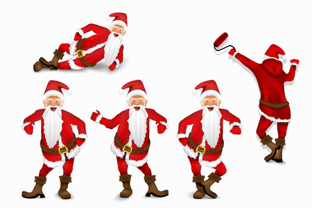 Set of vector Santa Clausのイラスト素材