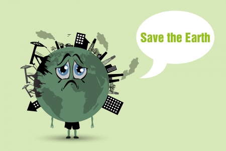 Conserve the earth  environmental pollutionのイラスト素材