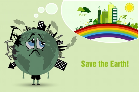 Conserve the earth  environmental pollutionのイラスト素材
