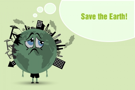 Conserve the earth  environmental pollutionのイラスト素材