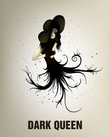 Lady queen in hatのイラスト素材