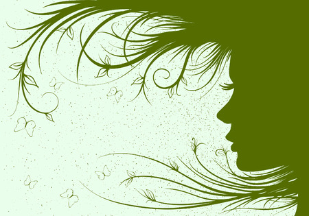 Beautiful woman with floralのイラスト素材