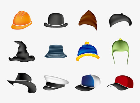 Set of hatsのイラスト素材