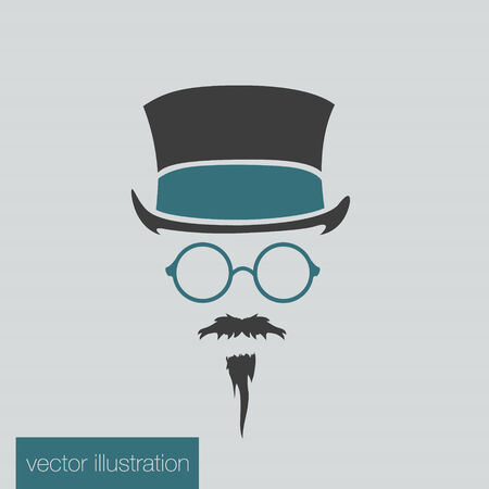 Icon man in a headdress hat, mustache, vectorのイラスト素材