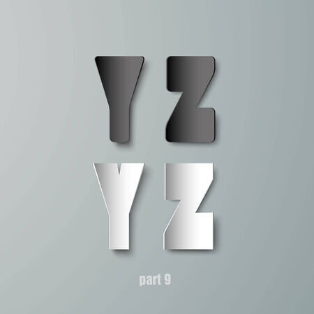 Vector Paper Graphic Alphabet white and black YXのイラスト素材