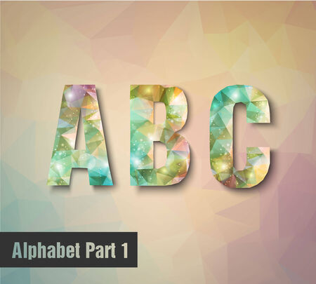 triangular multicolored alphabet A B C   vectorのイラスト素材