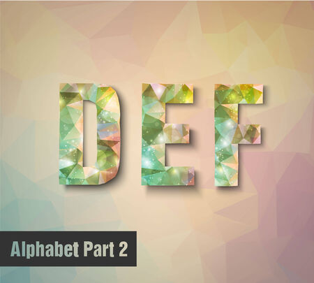 triangular multicolored alphabet D E F   vectorのイラスト素材