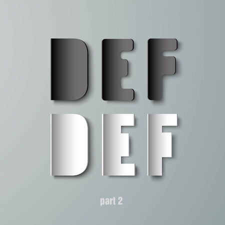 Paper Graphic Alphabet white and black DEFのイラスト素材
