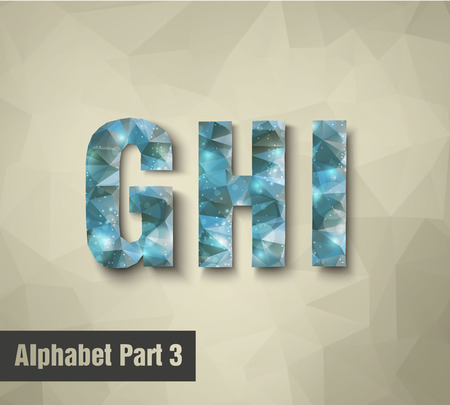 triangular blue alphabet G H I  のイラスト素材