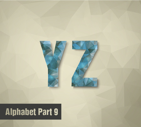 triangular blue alphabet Y Z  のイラスト素材