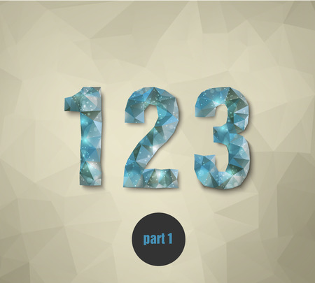 triangular crystal numbers abstract blue part oneのイラスト素材