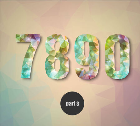 triangular crystal numbers abstract colored part 2のイラスト素材