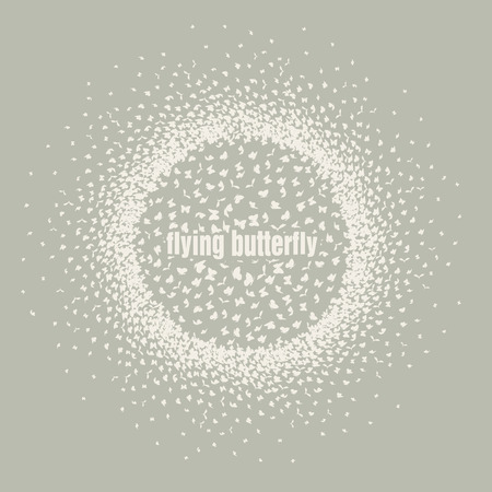 butterflies flying in a circle scatter in different directions. pastelのイラスト素材