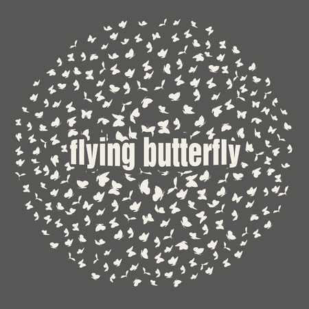 butterflies flying in a circle scatter in different directions. pastelのイラスト素材