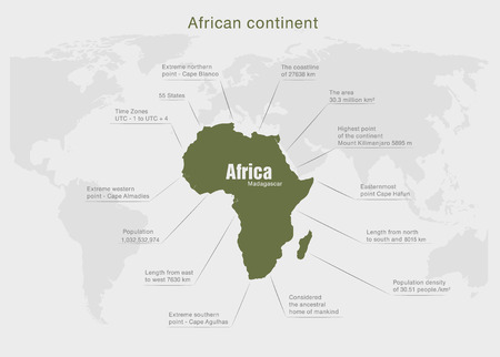 infographics continent Africa green and grayのイラスト素材