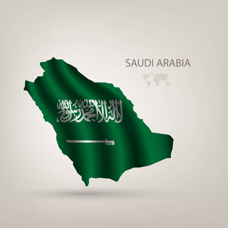flag of Saudi Arabia as the country with the shadowのイラスト素材
