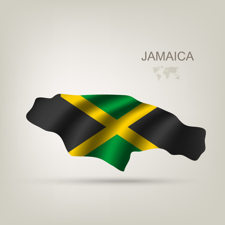Flag of Jamaica as a country with a shadowのイラスト素材