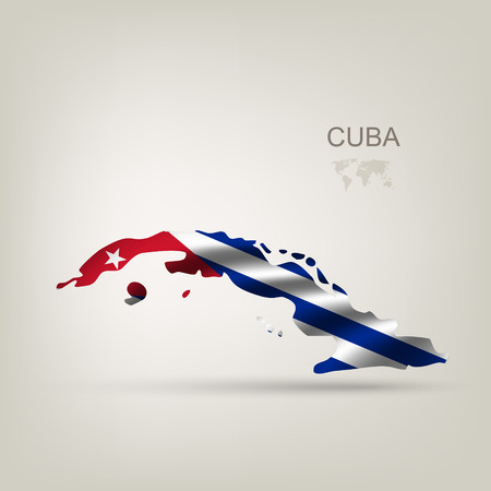 Flag of Cuba as a country with a shadowのイラスト素材