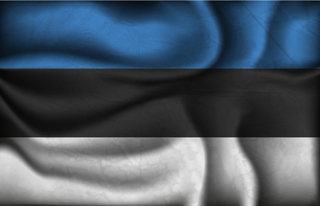 crumpled flag of Estonia a light background.のイラスト素材