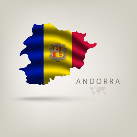 Flag of andorra as a country with a shadowのイラスト素材