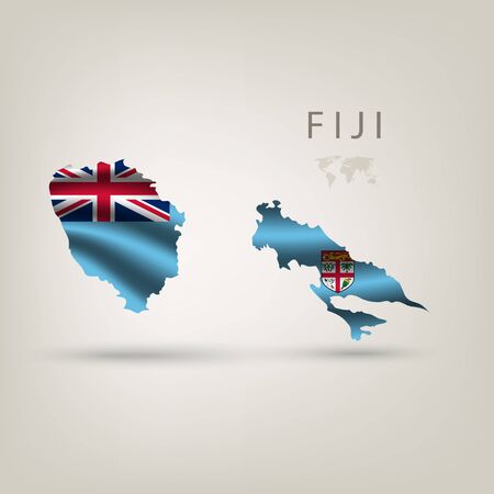 Flag of FIJI as a country with  shadowのイラスト素材