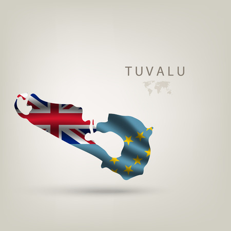 Flag of TUVALU as a country with  shadowのイラスト素材