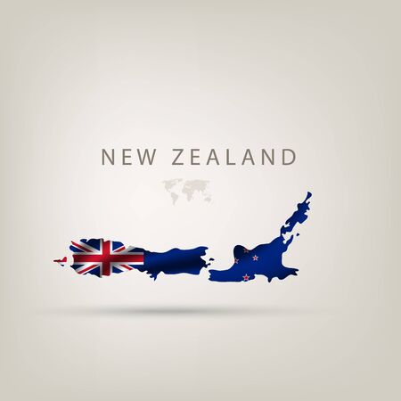Flag of NEW ZEALAND as a country with shadowのイラスト素材