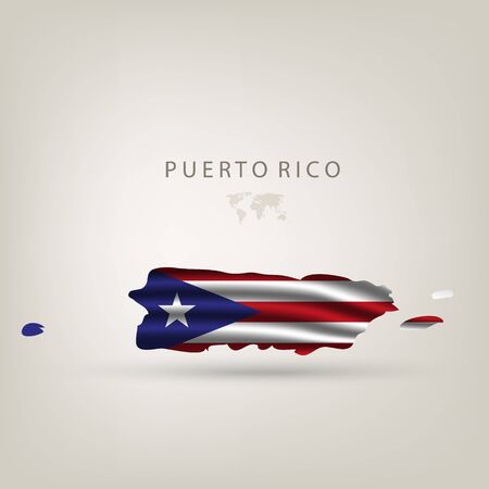 Flag of PUERTO RICO as a country with shadowのイラスト素材