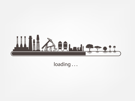 Icon download from mills and factories against renewable energyのイラスト素材