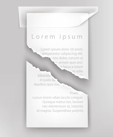 torn paper for text, ripped sheet with adhesive tapeのイラスト素材