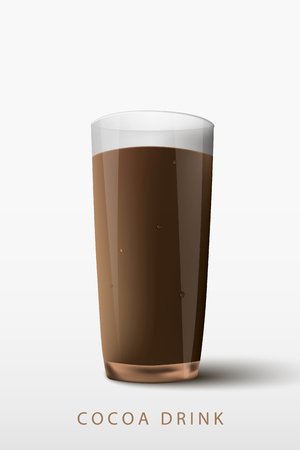 cocoa drink a glass on a white backgroundのイラスト素材