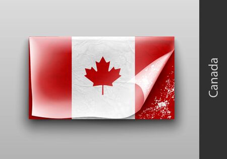 Flag of Canada with the tattered masking tapeのイラスト素材
