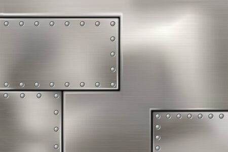 riveted steel rivets and screws metal backgroundのイラスト素材