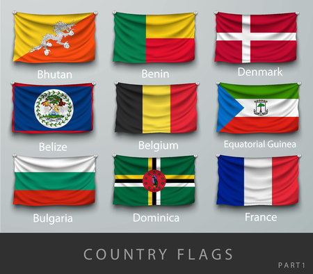 Riveted the country's flag wrinkled with shadows and screwsのイラスト素材