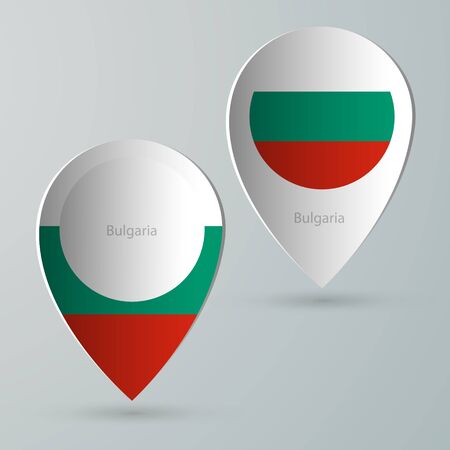 paper of map marker for maps and navigators bulgariaのイラスト素材